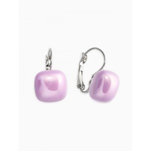Серьги пластик «Майорика. Квадрат», фиолетовые, цвет серебристый