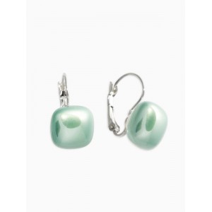 Серьги пластик «Майорика. Квадрат», светло-зелёные, цвет серебристый Серьги пластик «Майорика. Квадрат», светло-зелёные, цвет серебристый