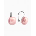 Серьги пластик «Майорика. Квадрат», светло-розовые, цвет серебристый