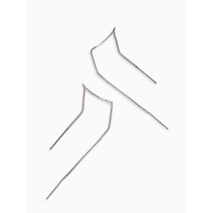 Серьги протяжка «Цепочка», цвет серебро
