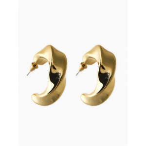 Серьги кольца «Кручение», d=3 см, цвет золото