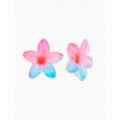 Серьги пластик «Цветок Лилии» прозрачные, блёстка, розовый, голубой