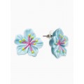 Серьги гвоздики «Цветок Лилии», голубые