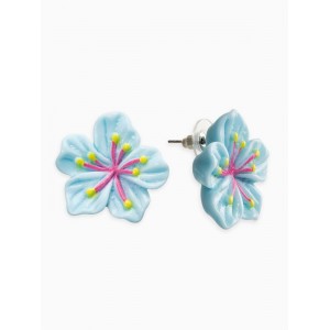 Серьги гвоздики «Цветок Лилии», голубые