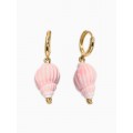 Серьги «Морской мир» ракушечка маленькая, пыльно-розовые, цвет золотистый