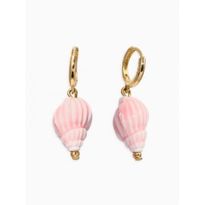 Серьги «Морской мир» ракушечка маленькая, пыльно-розовые, цвет золотистый