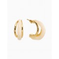 Серьги большие «Стиль. Полукольцо», акрил, белые, цвет золотистый
