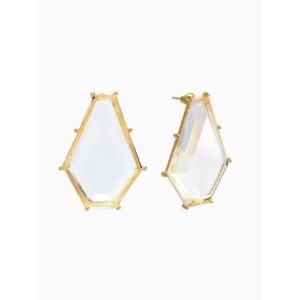Серьги акрил «Кристалл», прозрачные, цвет золотистый