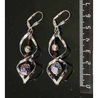 Серьги "спираль" лава тонир., цвет радужный