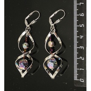 Серьги "спираль" лава тонир., цвет радужный