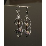 Серьги "спираль" лава тонир., цвет радужный