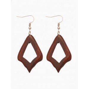 Серьги «Ромб», дерево соно