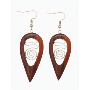 Серьги «Капля», дерево соно