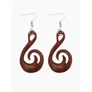 Серьги «Спираль», дерево соно