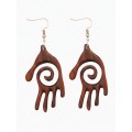 Серьги «Ладонь со спиралью», дерево соно Серьги «Ладонь со спиралью», дерево соно
