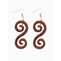 Серьги « Спираль», дерево соно Серьги « Спираль», дерево соно