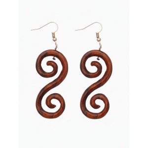 Серьги « Спираль», дерево соно