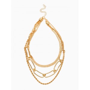 Цепь многослойная «Три вида», железо, 3 яруса, L=30, 32, 40 см, цвет золото