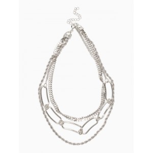 Цепь многослойная «Три вида», железо, 3 яруса, L=30, 32, 40 см, цвет серебро