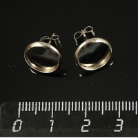 Основа для пусет (серьги-гвоздики), круг 10мм, заглушки "барашки"