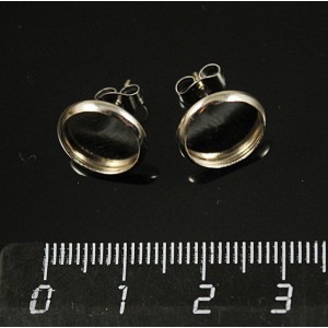 Основа для пусет (серьги-гвоздики), круг 10мм, заглушки "барашки"