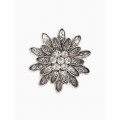 Кольцо для платка «Цветок Хризантема», белое, цвет серебристый