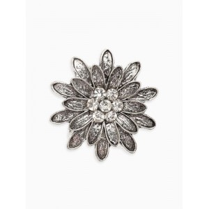 Кольцо для платка «Цветок Хризантема», белое, цвет серебристый Кольцо для платка «Цветок Хризантема», белое, цвет серебристый