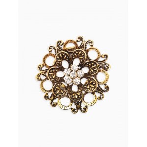 Зажим для платка «Цветок астры», белый, цвет золотистый Зажим для платка «Цветок астры», белый, цвет золотистый