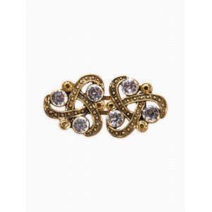 Зажим для кардигана «Ажур. Узел», белый, цвет золотистый