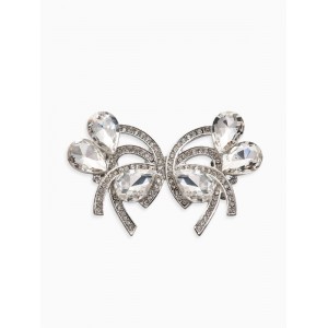 Зажим для кардигана «Ажур. Капельки», белый, цвет серебристый