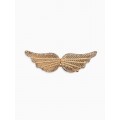 Зажим для кардигана «Ажур. Крылья», белый, цвет золотистый