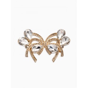 Зажим для кардигана «Ажур. Капельки», белый, цвет золотистый