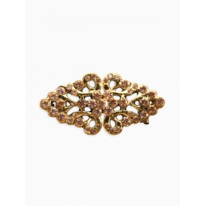 Зажим для кардигана «Ажур. Бутоны», цвет золотистый в черненом золоте Зажим для кардигана «Ажур. Бутоны», цвет золотистый в черненом золоте