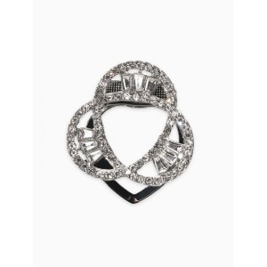 Зажим для платка «Три нити», белый, цвет серебристый