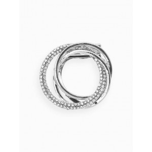 Зажим для платка «Круг», белый, цвет серебристый