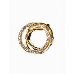 Зажим для платка «Круг», белый, цвет золотистый