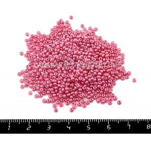 Бисер Чехия глазурованный, размер 10, арт. 25712,жемчужные розовые тона, 10 грамм