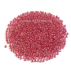 Бисер Чехия PRECIOSA прозрачный радужный, прокрашенное отверстие, размер 10, арт. 58598 розово-ягодные тона 10 грамм Бисер Чехия PRECIOSA прозрачный радужный, прокрашенное отверстие, размер 10, арт. 58598 розово-ягодные тона 10 грамм