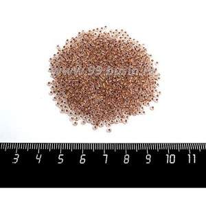 Бисер Чехия, прозрачный, бесцветное стекло, цветное отверстие, размер 10, арт. 68106, бронзовые тона, 10 гр/упаковка