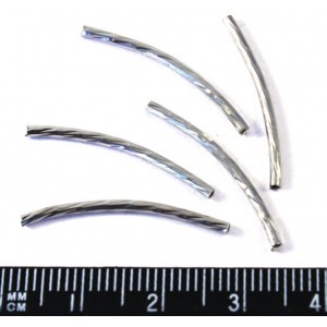 Трубочки металлические 25 *1,6 мм с насечкой, цвет никель 16 шт/уп