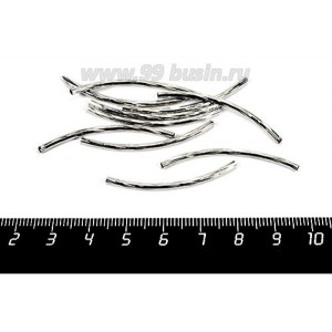 Трубочка 40*2 мм дуга с насечкой, цвет никель, 10 штук/упаковка Трубочка 40*2 мм дуга с насечкой, цвет никель, 10 штук/упаковка