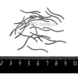 Трубочка S-образная 25*1,5 мм "мелкая насечка" цвет никель, 20 штук/упаковка