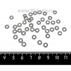 Разделитель Одуванчик 6,5*1,5 мм, цвет старое серебро 40 штук/упаковка