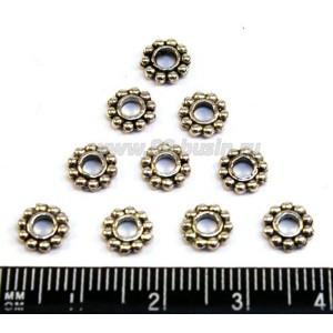 Рондели 5*1,5 мм цвет старое серебро 40 штук/упаковка