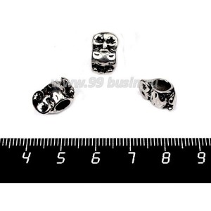 Бусина металлическая Сипуха 13*8 мм, внутреннее отверстие - 4 мм, цвет старое серебро 1 штука