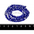 Бусина стеклянная на нити Мелкая грань 6*4 мм, цвет индиго/бензин около 100 штук/нить