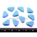 Бусина стеклянная Треугольная плоская 12*8,5*3 мм  голубая непрозрачная 10 шт/упак ЧЕХИЯ