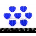 Бусина стеклянная Сердечко 9 мм, плоская, цвет "светлое индиго" прозрачная 7 шт/упак ЧЕХИЯ