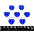 Бусина стеклянная Сердечко 8 мм плоское светлое индиго, прозрачное 7 шт/упак ЧЕХИЯ