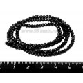 Бусины хрустальные на нити форма Рондель 3*2 мм цвет чёрный 43 см нить /180 бусин